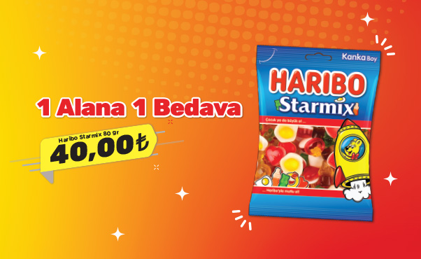Haribo Starmix 80 gr Ürününde 1 Alana 1 Hediye