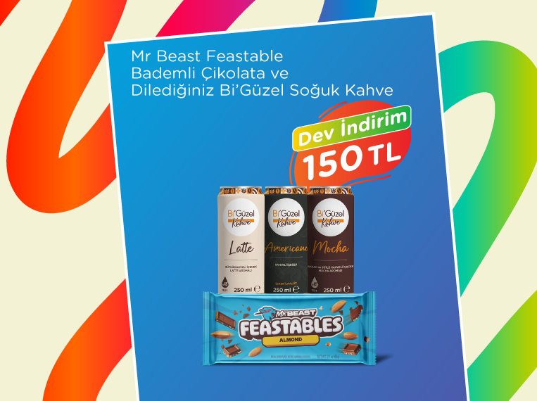 Mr Beast Feestables Bademli Çikolata ve Dilediğiniz Bi'Güzel Soğuk Kahve 150 TL